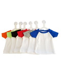 Set van 6 baseball mini t-shirts met hangertjes