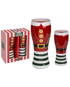 Set bierglazen kerstman 460ml