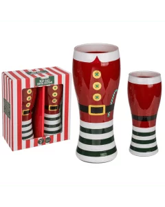 Set bierglazen kerstman 460ml