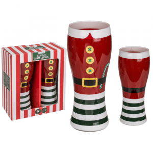Set bierglazen kerstman 460ml